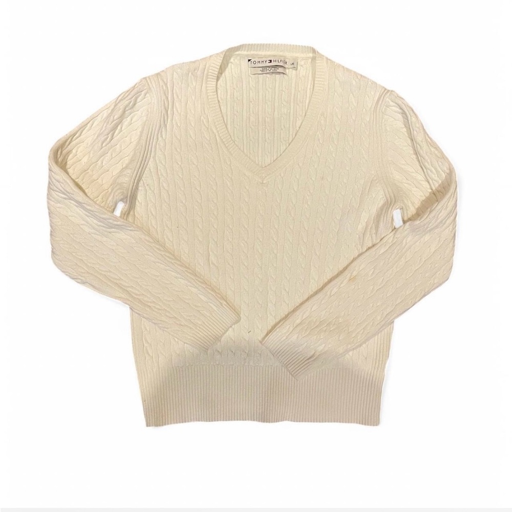 Tommy Hilfiger Cream Cable Knit Sweater